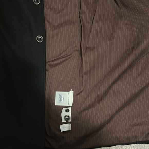 NWOT Old Navy Mens Single Breasted Wool Blend Trench Coat Black Size L - Picture 5 of 6